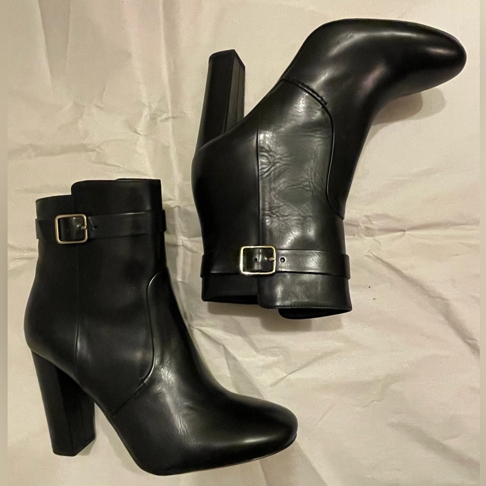 J.Crew Equestrian Style Leather Ankle Boots With Side Zipper